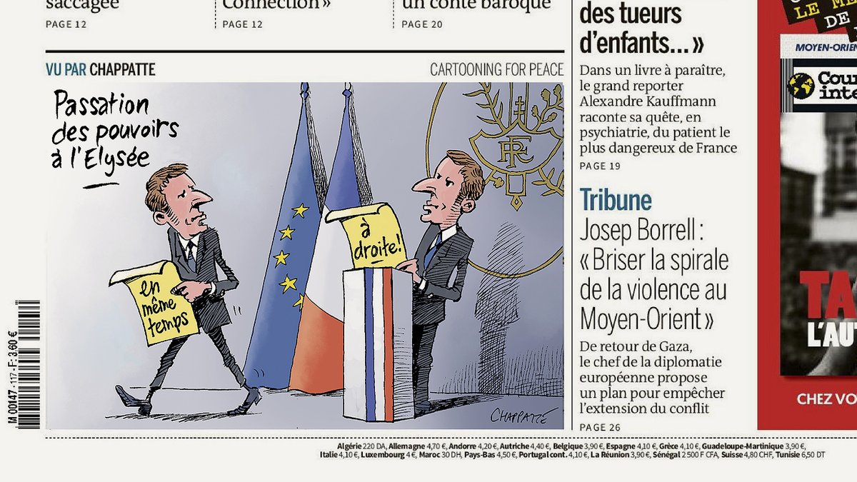 En une du journal Le Monde @lemondefr daté de mercredi - via @CartooningPeace