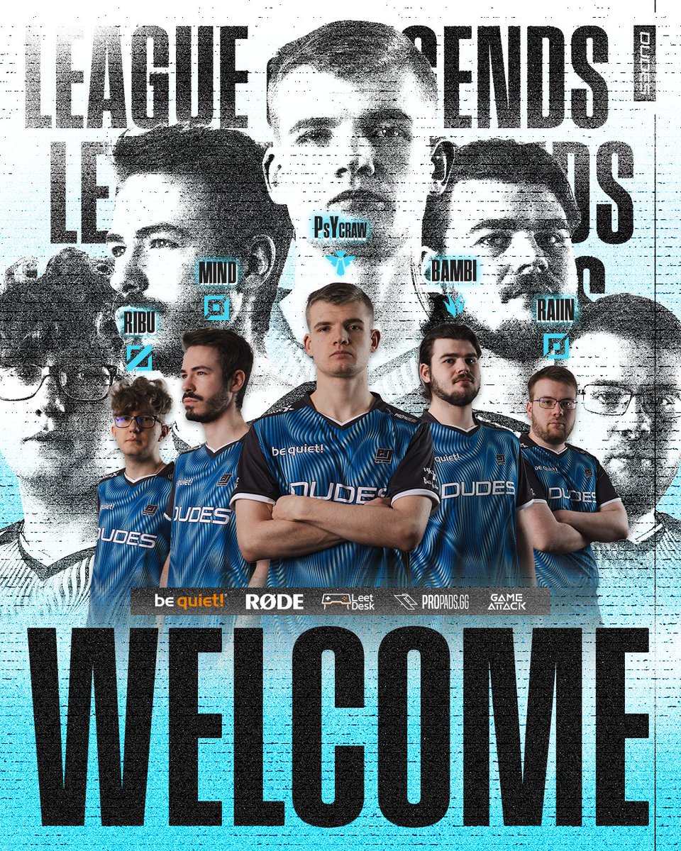 🎆 WELCOME LoL DUDES 🎆

🇵🇱 <a href="/LolRibu/">Ribu</a> 
🇩🇪 <a href="/Mindeuw/">Mind</a> 
🇩🇪 @PsYcraw_LoL 
🇩🇪 <a href="/Nils_lol12/">Bambi</a> 
🇩🇪 <a href="/Rainlol12/">Rain 🌦</a> 

are attending the 2024 <a href="/PrimeLeague/">Die Techniker Prime League</a>  spring split 🔥

#WELIVEGAMING 🤫 <a href="/bequietofficial/">be quiet!</a>