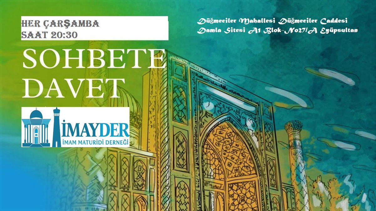 imayderEypsltn's tweet photo. Sohbete Davet... Her Çarşamba 20:30'da https://t.co/OmybDi4Vmh