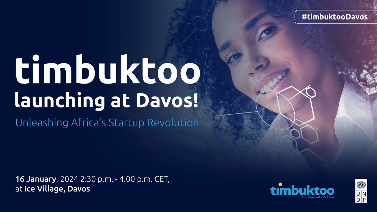 Timbuktoo is unlocking Africa’s innovation:

⏳10 years
💰1 billion invested
🚀1,000 startups scaled
👥100 million livelihoods impacted

Join us NOW for the launch at <a href="/wef/">World Economic Forum</a>, Davos 2024: bit.ly/timbuktooDavos

#TimbuktooDavos #wef24