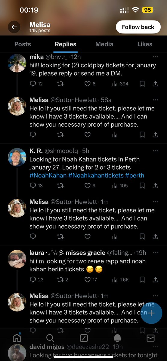 _izzylm's tweet photo. @SuttonHewlett Quite amazing how you have 3 tickets for sale for every other concert too… ? https://t.co/HpkIacqSmy
