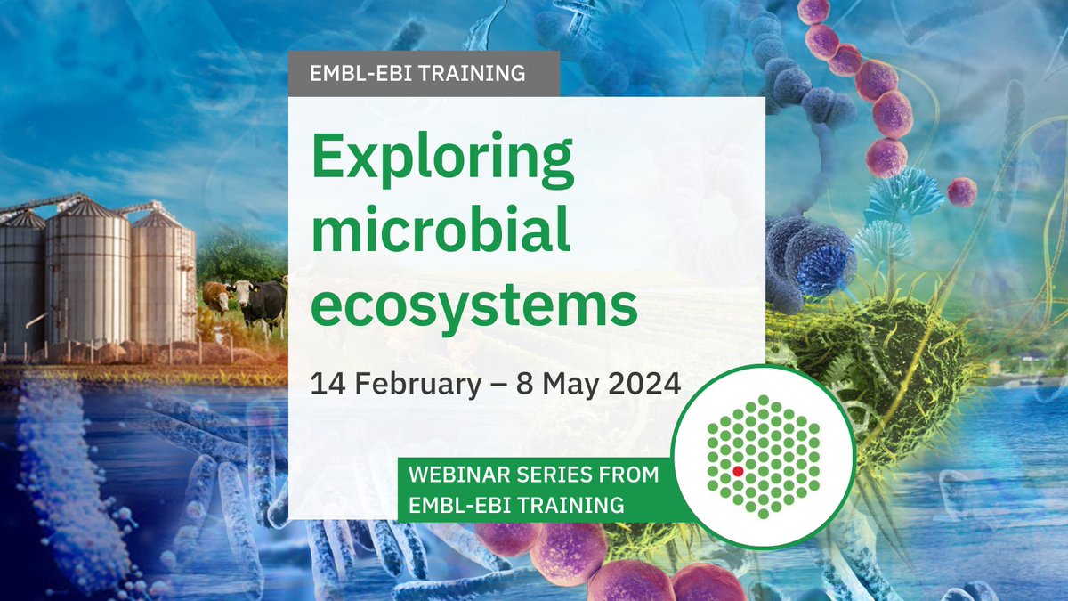 Join our new #webinar series to learn approaches to investigate #microbialecosystems and their influence on the environment and human health. Registration is free but essential for each webinar you wish to join: ebi.ac.uk/training/searc… #DataScience #microbiology #OpenAccess