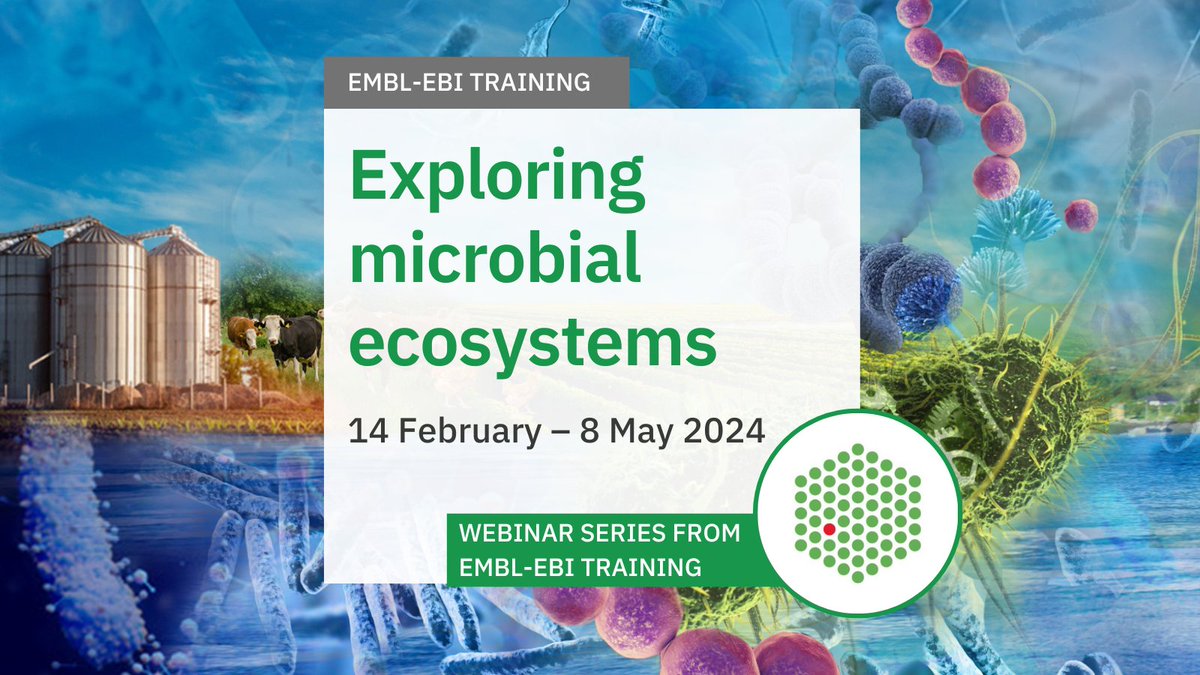 Join our new #webinar series to learn approaches to investigate #microbialecosystems and their influence on the environment and human health. Registration is free but essential for each webinar you wish to join: ebi.ac.uk/training/searc…
#DataScience #microbiology #OpenAccess