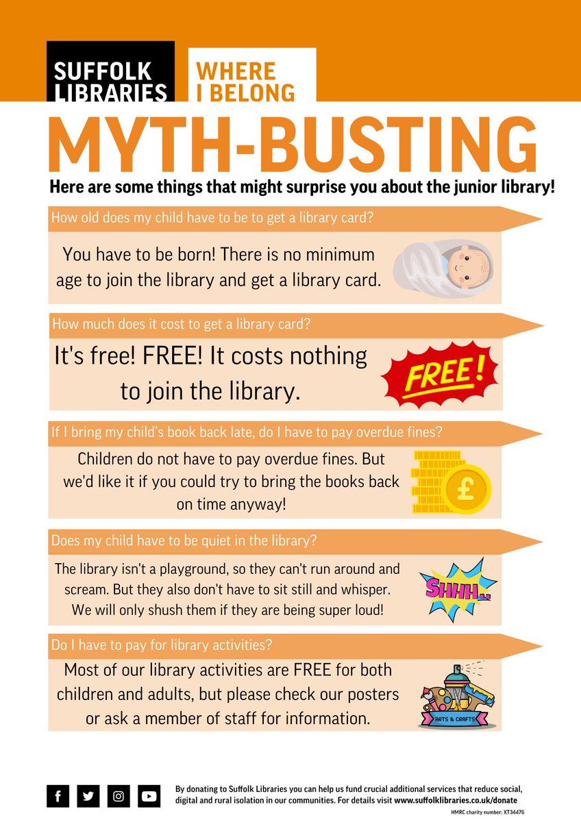 LowestoftLib's tweet image. Do you know all the amazing things that happen in your local library? It&apos;s FREE and easy to join. What are you waiting for? #LowestoftLibrary #Lowestoft #Library #SuffolkLibraries #LoveYourLibrary #Mythbusting #PublicLibrary #LoveLibraries #JuniorLibrary #ChildrensLibrary