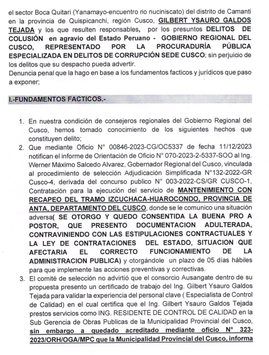 cusconoticias's tweet photo. 𝗖𝗢𝗡𝗦𝗘𝗝𝗘𝗥𝗢𝗦 𝗗𝗘𝗡𝗨𝗡𝗖𝗜𝗔𝗡 𝗔 𝗚𝗢𝗕𝗘𝗥𝗡𝗔𝗗𝗢𝗥 𝗥𝗘𝗚𝗜𝗢𝗡𝗔𝗟 𝗗𝗘 𝗖𝗨𝗦𝗖𝗢 WERNER SALCEDO POR FAVORECER OTORGAMIENTO DE OBRA DE MAS DE 6 MILLONES CON DOCUMENTOS FALSOS
Macedo Rueda, Miguel Olivera, Raul Salizar y Stig Loiza
Realizaron la denuncia respectiva https://t.co/gMKRpA2G7D