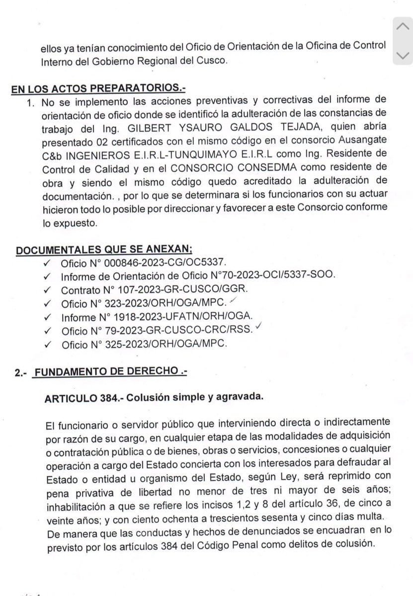 cusconoticias's tweet photo. 𝗖𝗢𝗡𝗦𝗘𝗝𝗘𝗥𝗢𝗦 𝗗𝗘𝗡𝗨𝗡𝗖𝗜𝗔𝗡 𝗔 𝗚𝗢𝗕𝗘𝗥𝗡𝗔𝗗𝗢𝗥 𝗥𝗘𝗚𝗜𝗢𝗡𝗔𝗟 𝗗𝗘 𝗖𝗨𝗦𝗖𝗢 WERNER SALCEDO POR FAVORECER OTORGAMIENTO DE OBRA DE MAS DE 6 MILLONES CON DOCUMENTOS FALSOS
Macedo Rueda, Miguel Olivera, Raul Salizar y Stig Loiza
Realizaron la denuncia respectiva https://t.co/gMKRpA2G7D