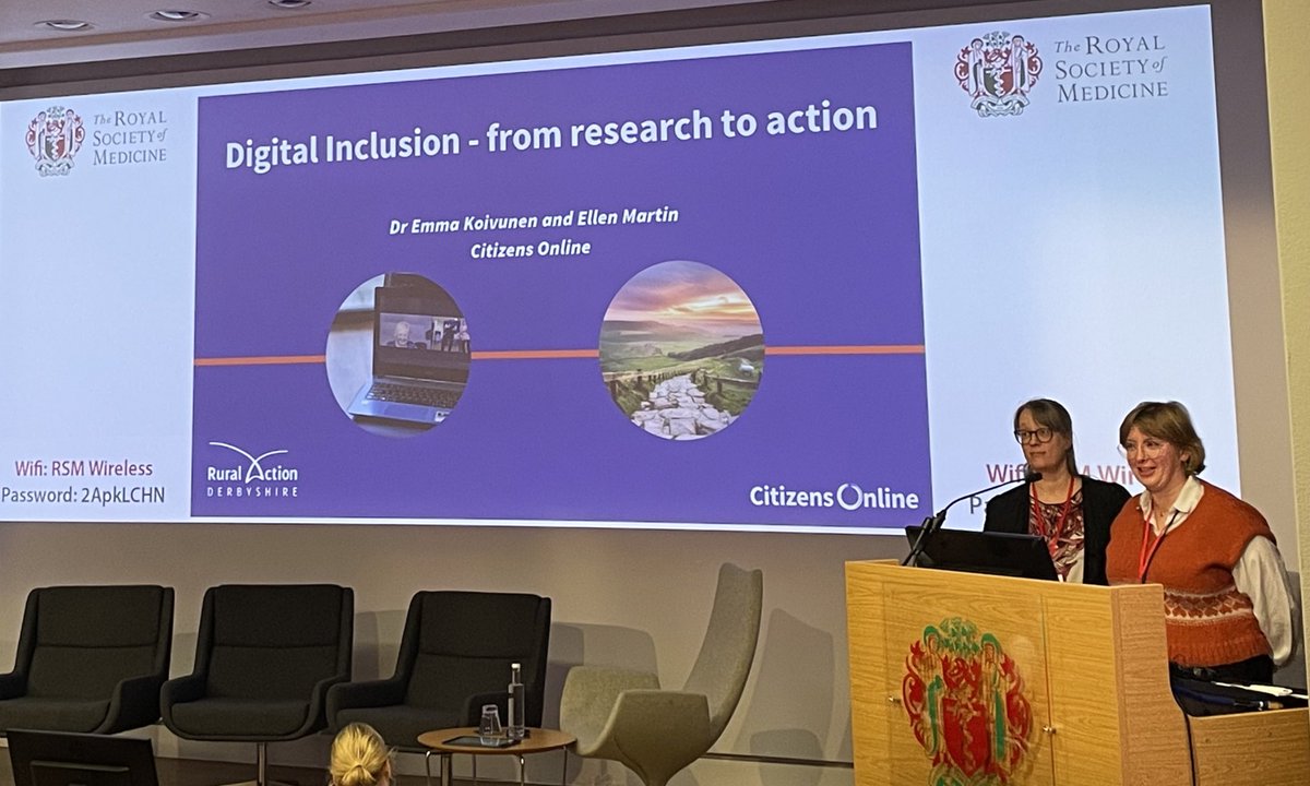 Moving on to how to get the best out of digital innovation, we’re kicking off the afternoon with a talk from @emmantro and Ellen Martin from @CitizensOnline1. #tacklinginequalities #digitalinclusion