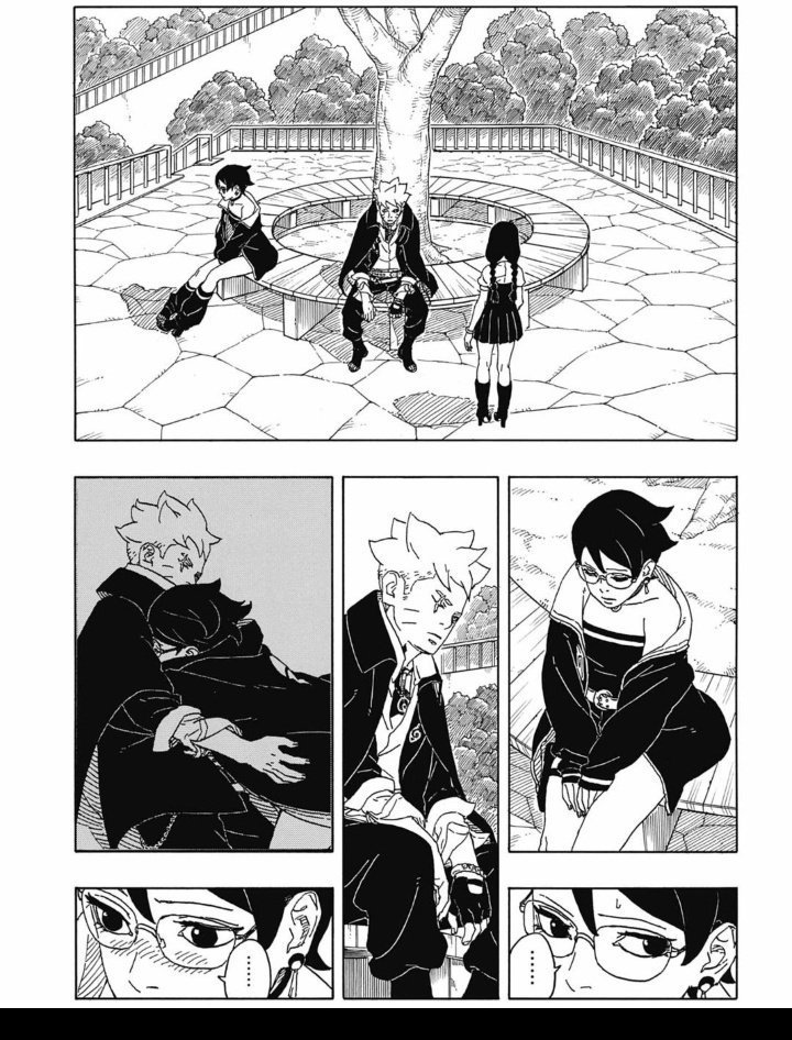 Saradapeanut's tweet photo. Holyyy shittttttt... Kishimoto THANKYOU SOOOOO MUCHHHH.. Guys we won.. BoruSara won😭😭😭😭😭

#BorutoTwoBlueVortexCh6 #BorutoTwoBlueVortex #borutospoilers #sarada #SaradaUchiha #BoruSara https://t.co/BhOquWYs0k