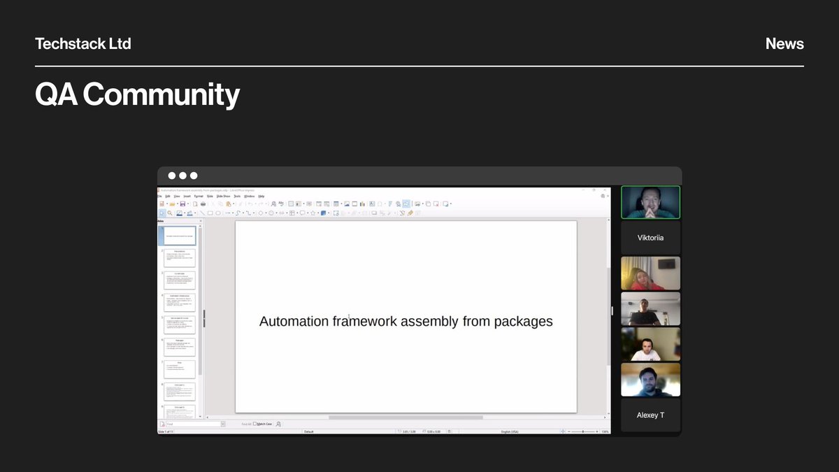 🆕 Exciting news from our #QA community! They've developed an Automation Framework Assembly of Packages, streamlining QA testing. The goal? To create a unified and independent framework based on the packages of those microservices. ✨ Key highlights: Zero #code duplication…