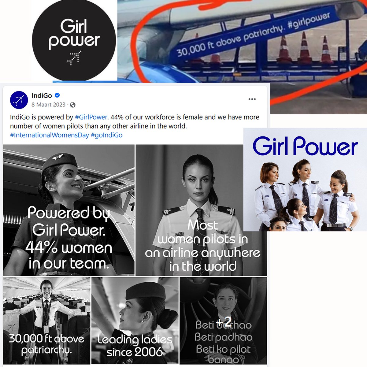 Hi @IndiGo6E, If you have finished smashing the patriarchy 33,000 feet above and completed your women empowerment journey, please return to the ground and focus on improving your services. People pay you for quality services, not for melodrama every now and then. #Indigo…