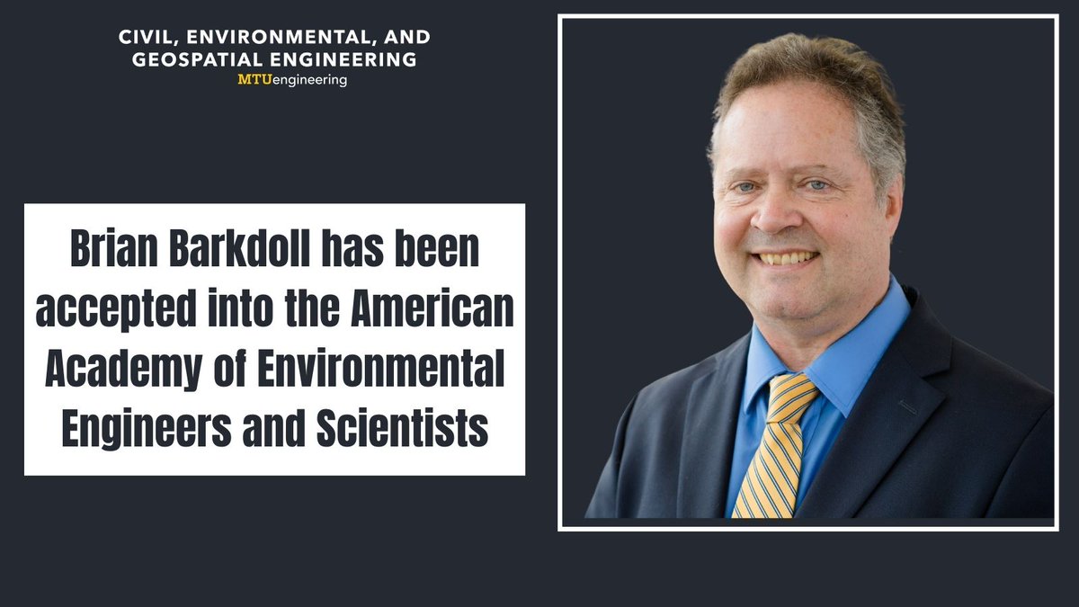 mtucege's tweet photo. Brian Barkdoll has been accepted into the American Academy of Environmental Engineers and Scientists & is now a Board-Certified Environmental Engineer! 🎉 A big congrats to Brian for this outstanding achievement! 🏆 👏 #EnvironmentalEngineer #AAEES #CongratsBrian #MichiganTech https://t.co/Euu6UCKLXX