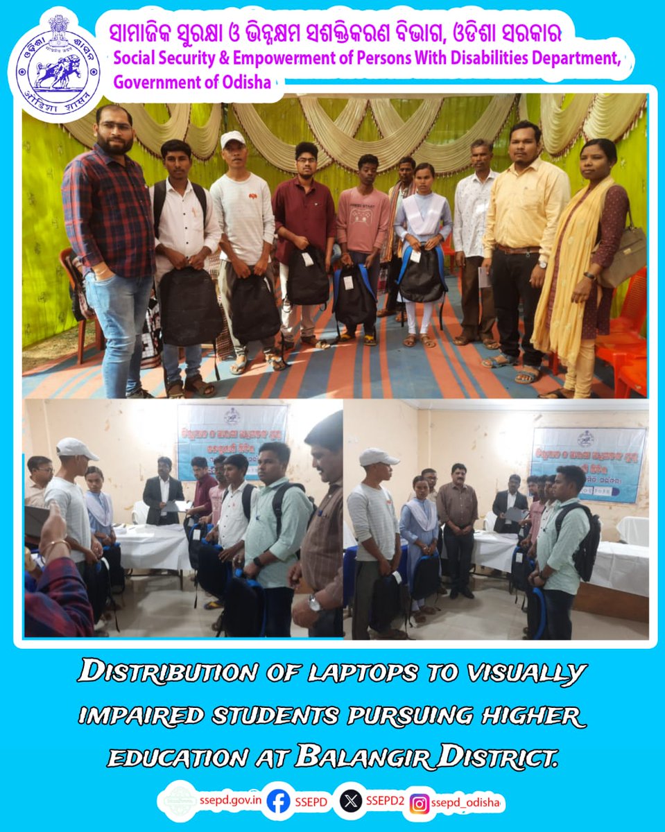 #Laptop #HigherEducation #EducationForAll #Balangir #VisuallyImpaired #SwD  <a href="/CMO_Odisha/">CMO Odisha</a> <a href="/Ashokpandabbsr/">Ashok Chandra Panda</a> <a href="/BPSethi/">Dr. Bishnupada Sethi</a>