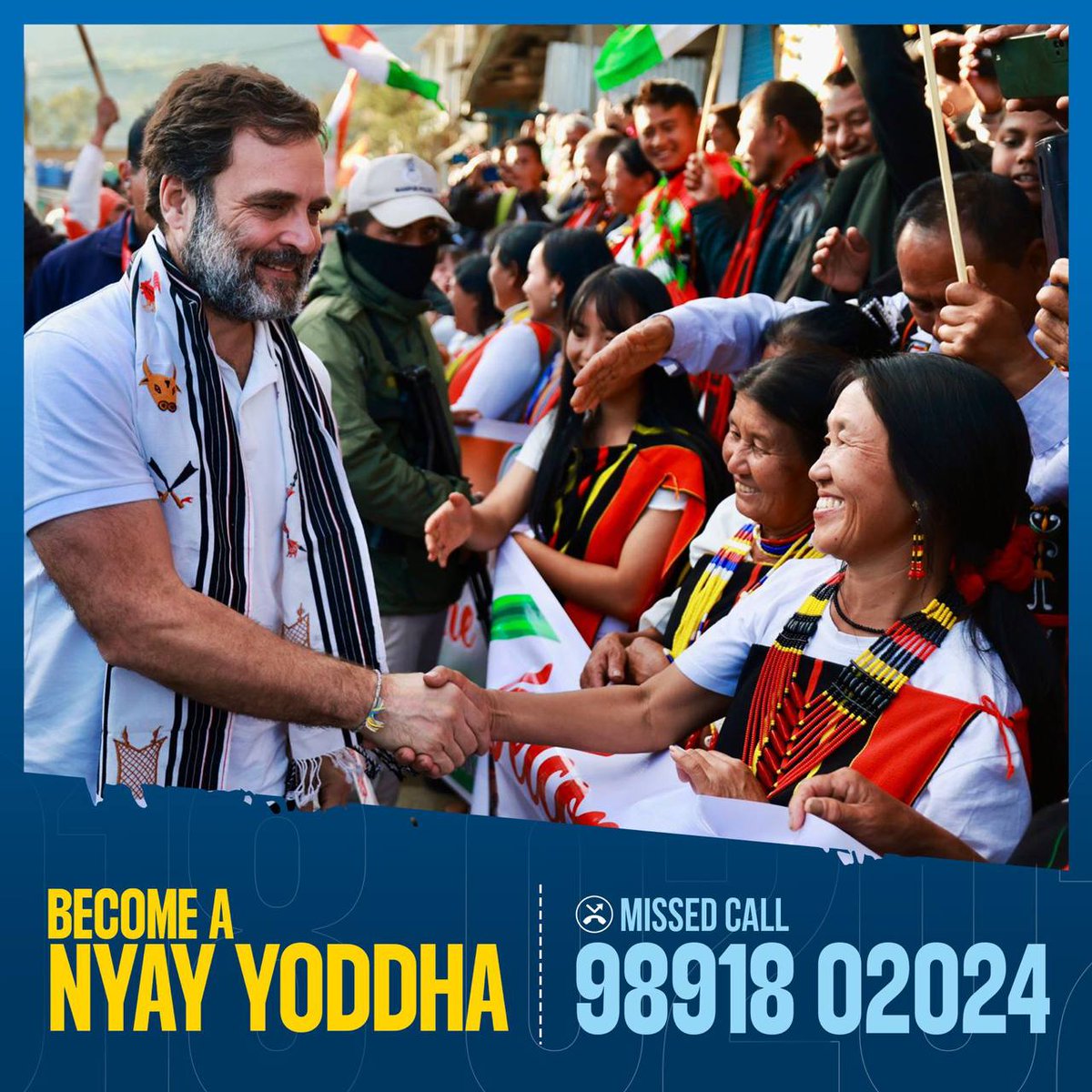 #BharatJodoNyayYatra of #JusticeWarriors will continue until the economic and social justice is upheld  . 
To become a #JusticeWarrior, register today on the website bhartjodonyayyatra.com. Or give a missed call to +91 9891802024.