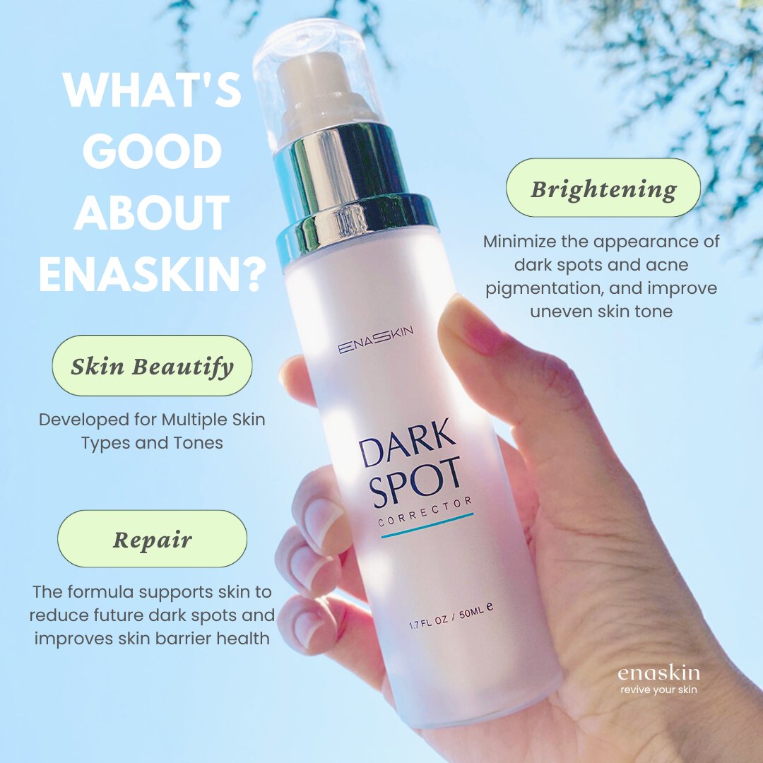 enaskincare's tweet photo. 🌟 Introducing EnaSkin Dark Spot Corrector! 🌟 Designed to diminish the appearance of dark spots on your skin, this simple and easy-to-use solution is your key to radiant skin.
.
.
#evencomplexion #allskintypes #glowingskin #skincarecommunity #skincarelover #skincarejunkie https://t.co/M6x1xIyANN