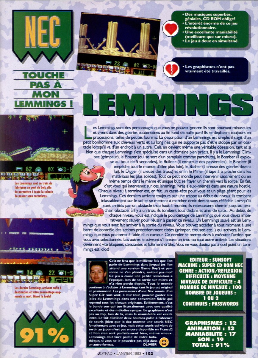 AllmightoFranky's tweet photo. Et on finit pour aujourd'hui avec du test encore et toujours,#WingCommander et #BestoftheBest sur #Supernes, et #Lemmings version #SuperCDrom de #NEC!! A demain pour la suite de ce numéro!! 5/5 https://t.co/gMzGhce2Gy