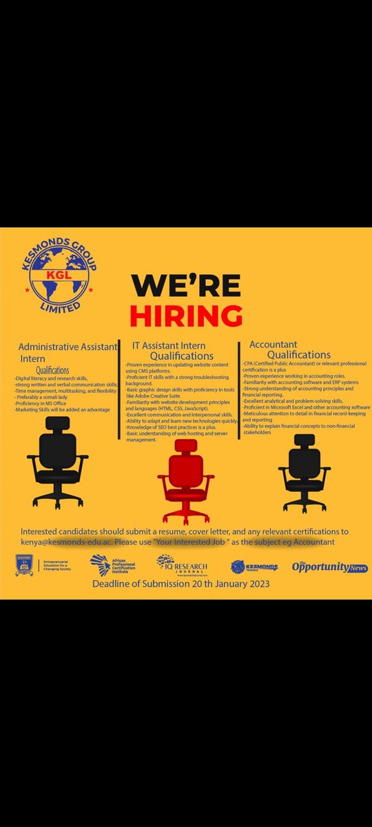 NchuoA's tweet photo. #Jobs 
#accountant 
#ITintern
#Administrativeassistant https://t.co/a4Qttxqn0l
