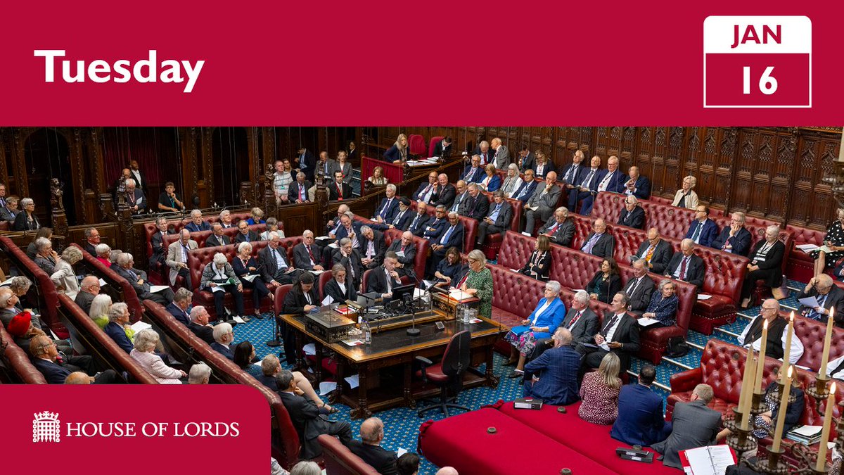 🕝 #HouseOfLords from 2.30pm includes:

🟥 @BBCPanorama on water pollution
🟥 @NHSUk targets
🟥 questions to Foreign Secretary @David_Cameron
🟥 #CPTPPBill

➡️ See full schedule and watch online at the link in our bio