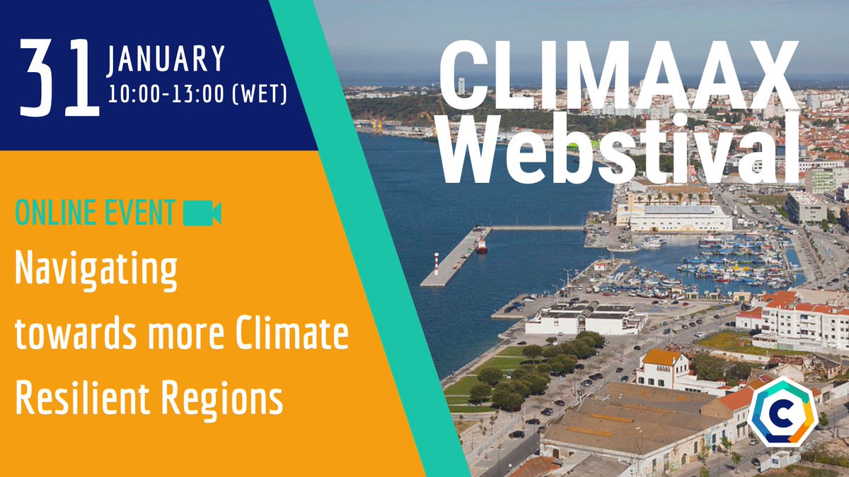 📆 31/01/24, 10:00 WET
💻 Online event

Join us on CLIMAAX Webstival! Delve into interesting keynote presentations, dynamic roundtable discussions, and first-hand insights from the CLIMAAX pilot regions.

More info will follow soon at climaax.eu

#ClimateAction