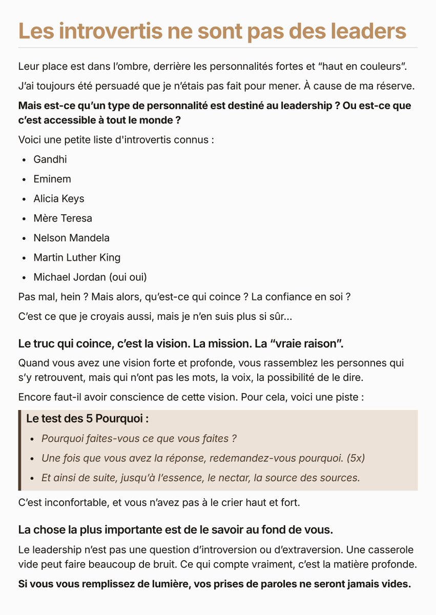 KevinDetem's tweet photo. Est-ce que les introvertis peuvent avoir un rôle de leader ? 

Ou sont-ils destinés à rester dans l'ombre ? https://t.co/cotw7KBjOt