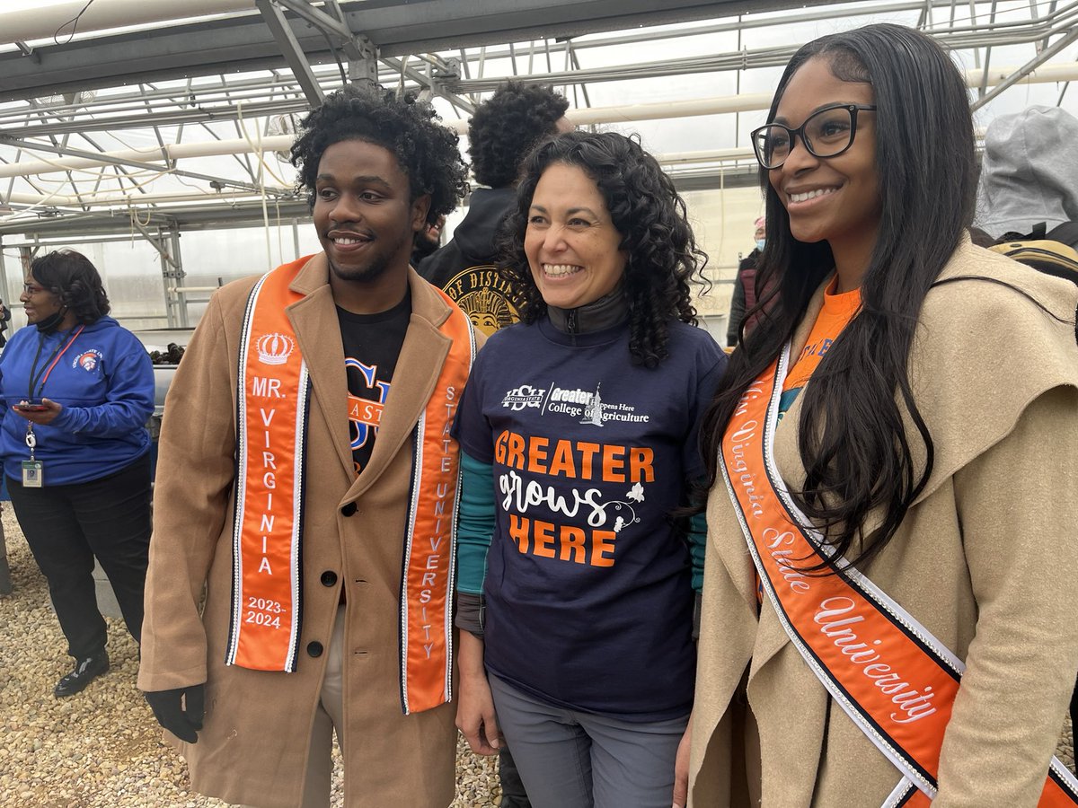 MLK Day of Service at VSU Farm .  Mr and Miss VSU had the opportunity to meet Deputy Secretary of Agriculture, Xochitl  Torres Small.  Thank you for your service.  Greater Happens Here!