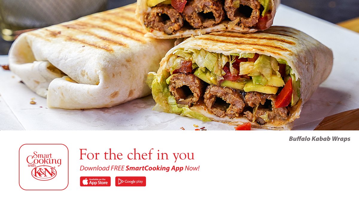 KandNsOman's tweet photo. Buffalo Kabab Wraps - One of the many ways to enjoy K&amp;N's Seekh Kabab
For written recipes or to download the free app, please visit:https://t.co/2ylpJBQaWu

Available at: https://t.co/LDZXDxqBRv

YouTube channel: https://t.co/zpzEtWb7xJ
#SeekhKabab #SmartCooking #KandNsOman https://t.co/anGg9Ui33x