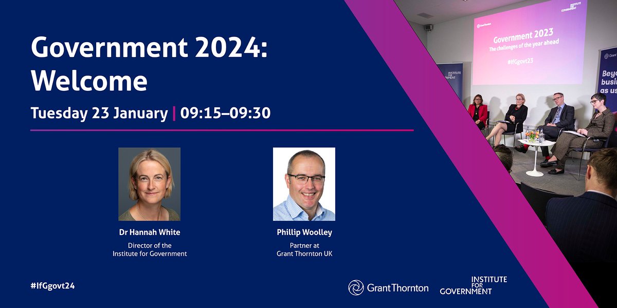 We'll be kicking things off at 09:15 with a welcome from our Director <a href="/DrHannahWhite/">Hannah White</a>.

<a href="/phillipwoolley/">Phillip Woolley</a> from <a href="/GrantThorntonUK/">Grant Thornton UK</a> will also give opening remarks.