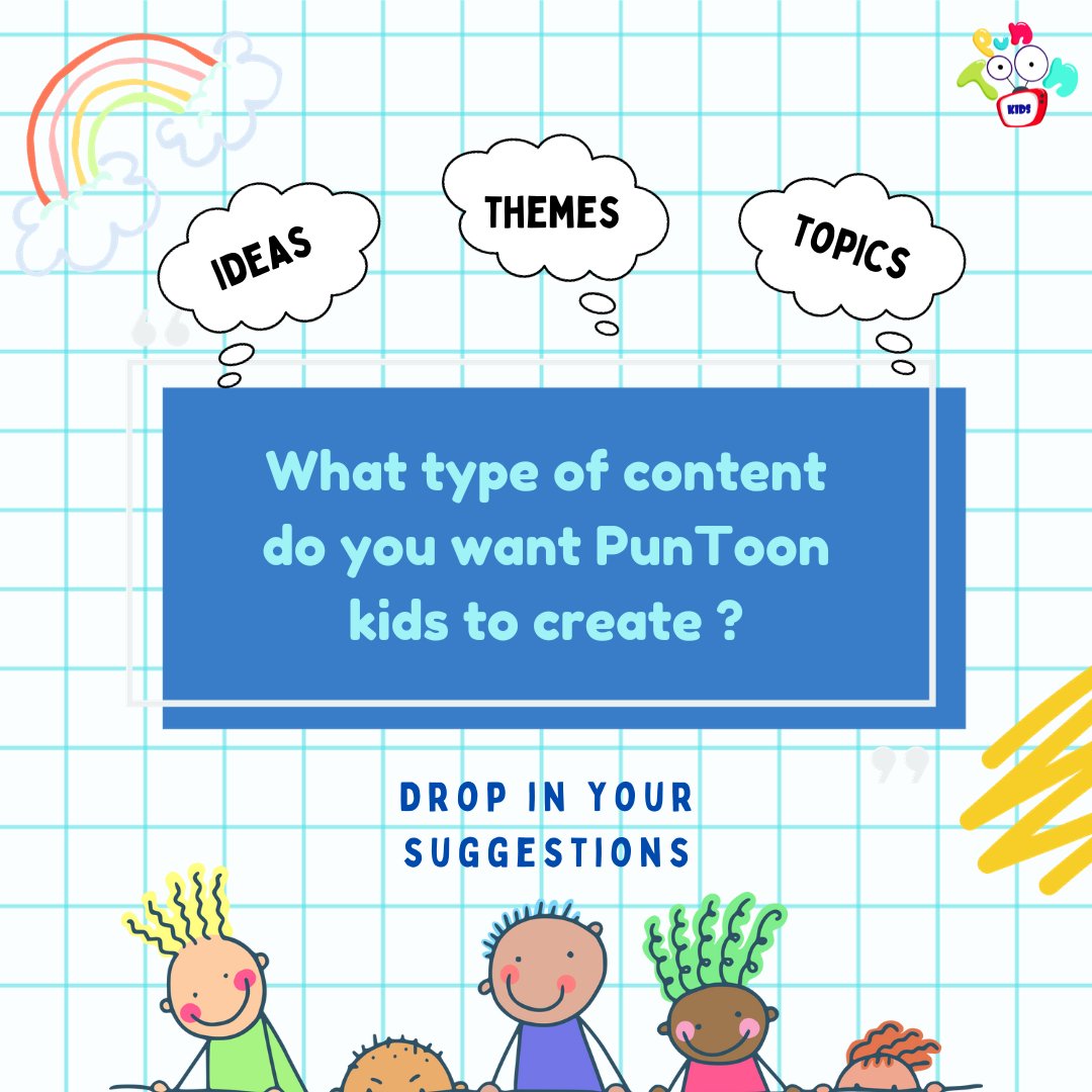 Your wish is our command🤩
Tell us what you’d like to see more of on PunToon Kids. Comment your ideas and let’s turn them into reality! 🤔🎈
#puntoonkids #contentideas #opentosuggestions #anysuggestions #dmusnow