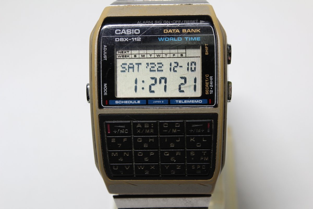 GshockTkhs's tweet photo. Do not hesitate to offer any price. CASIO vintage DATA BANK DBX-112 World Time https://t.co/uR24RDJx7z #classiccasio #oldwatch #databank https://t.co/stLrXgCghN