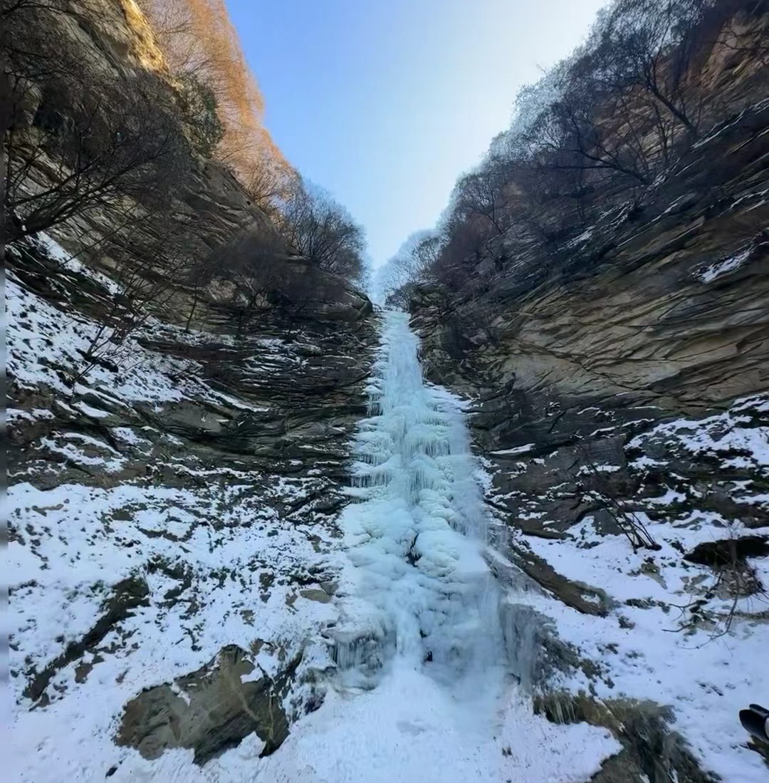ShaanxiMoments's tweet image. The enchanting sight of the Blue Ice Waterfall at the Shaohuashan National Forest Park🌳 in Weinan city is truly awe-inspiring. Nature's brushstroke painted the scenery in shades of blue💙, creating a mesmerizing spectacle. ❄️#Icefall #NatureWonder