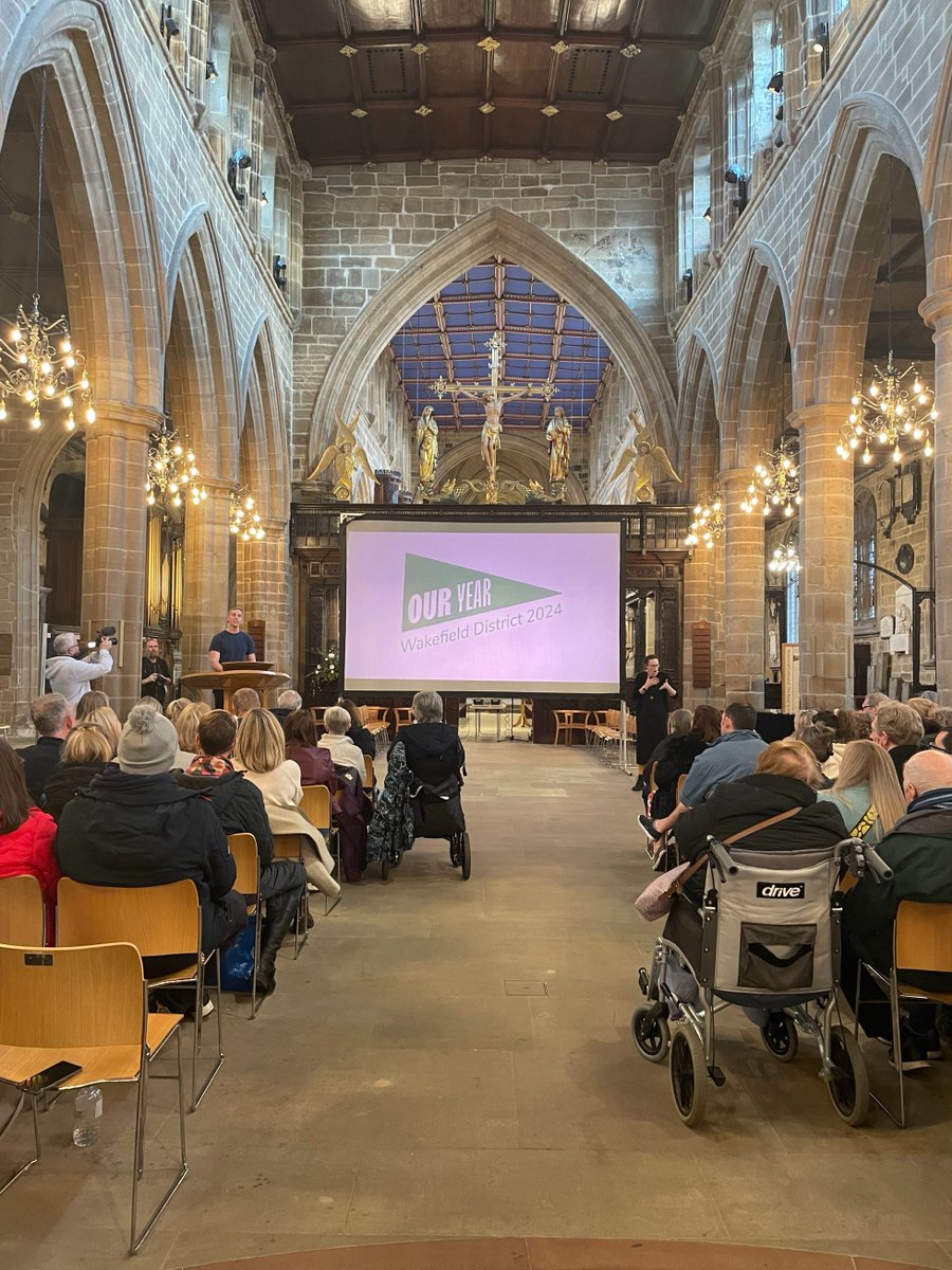 Cracking day at @WakeCathedral Saturday helping launch @OurYear2024! So grateful to be commissioned to write about the place I call 'ome. Every seat filled an' all, which is always nice. Good job Aunty Joyce brought her own!