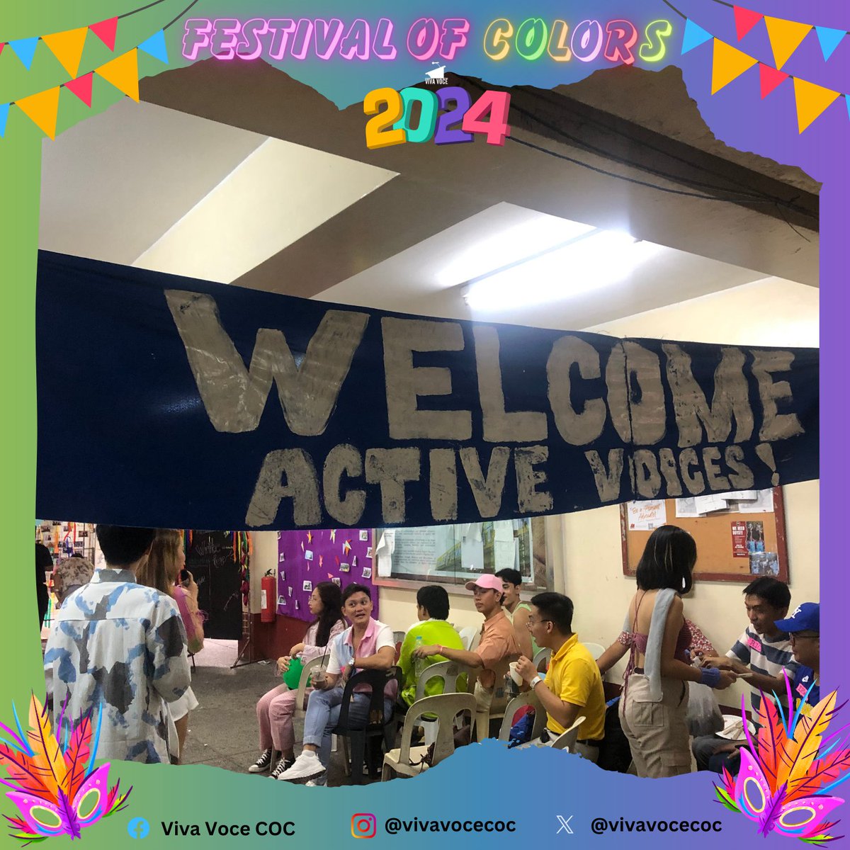 vivavocecoc's tweet photo. Following the theme, "VVC Festival of Colors!", the Active Voices walked their way wearing the most vibrant fits that surely painted the town red, yellow, green and everything in between! https://t.co/ARsgwBm0sK