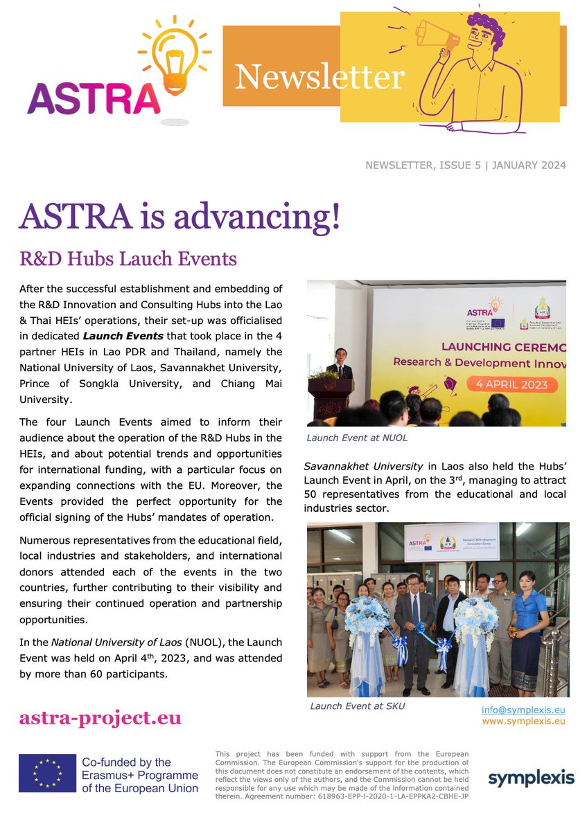 ASTRA_Project_'s tweet photo. 📰  Check out ASTRA's 5th newsletter❗️ 👉 Read all the latest news about the progress of the project❗️ 

🤓 Read the newsletter[EN]: https://t.co/CDIA5pXTcg 

#ASTRAEUproject #EUfundedprojects #ErasmusPlus #OnlineLearning #HigherEducation #training #learning #education https://t.co/9FrVU3h78z
