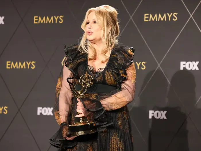 Coolidge claimed her second Emmy for HBO's drama-fied White Lotus season, slaying as Tanya once again. Her epic 'evil gays' speech had everyone buzzing. #JenniferCoolidge #Emmys2024 #WhiteLotus