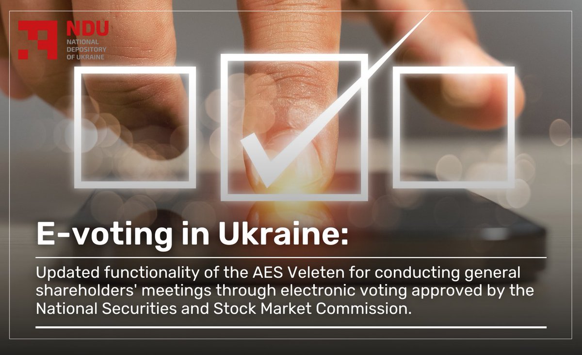 👆December 28, 2023. The National Securities and Stock Market Commission has decided to approve changes to the AES Veleten – the addition of new functionality that allows general shareholders’ meetings conducting through electronic voting.bit.ly/3TZkR9i