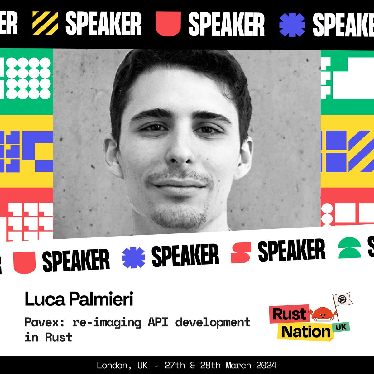 mainmatter's tweet photo. Check out @algo_luca’s talk at @RustNationUK this March in London and dive into #backend development with #rustlang and #pavex! 🦀
➡️ Grab your ticket: https://t.co/UxerVrHLkt https://t.co/qBkUdgfKtW