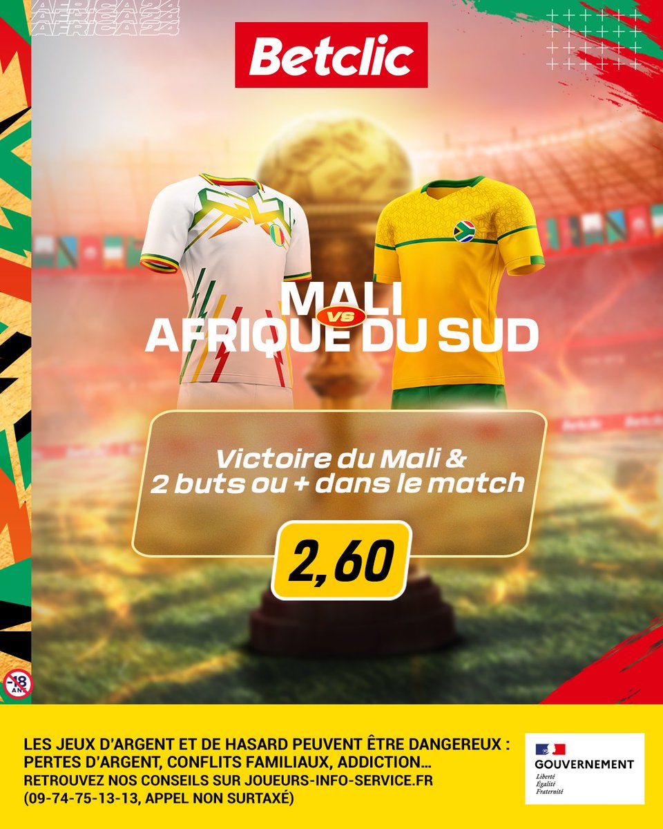 Betclic's tweet photo. 🧐 1 seule défaite sur les 10 derniers matchs des Aigles du Mali ! #MALAFS

Les Maliens décrochent la victoire ce soir ? 👀 https://t.co/MIZsdFzqwJ