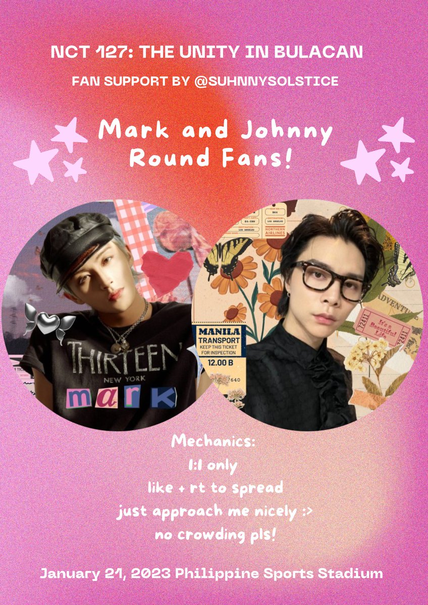 suhnnysolstice's tweet photo. nct 127: the unity in bulacan 💗
☆ johnny and mark fan support freebies 

°limited quantity, 1:1 
°like + rt to spread!
°just approach me nicely <3 
°no crowding pls :')
°can do on the spot trades! 
°loc: tba 

#NEOCITY_THE_UNITY_in_BULACAN
#NCT127_NEOCITY_THE_UNITY_In_BULACAN https://t.co/1iqvgG92Rt