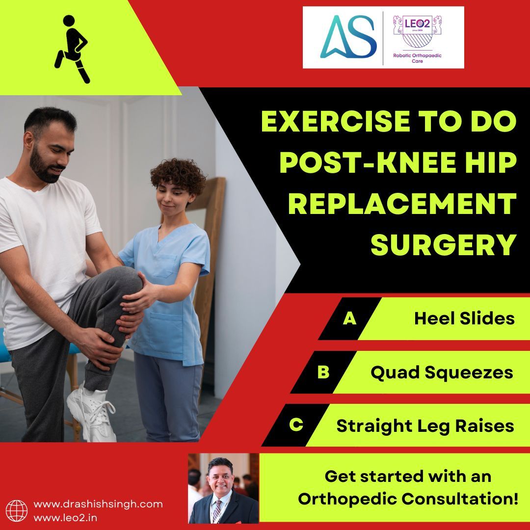 Embark on a journey of recovery post-Knee or Hip Replacement Surgery with these beneficial exercises. Strengthen your limbs and regain mobility for a healthier, happier you! 

#aior #drashishsingh #kneeandhipreplacementsurgery #hipreplacementsurgery #kneereplacementsurgery