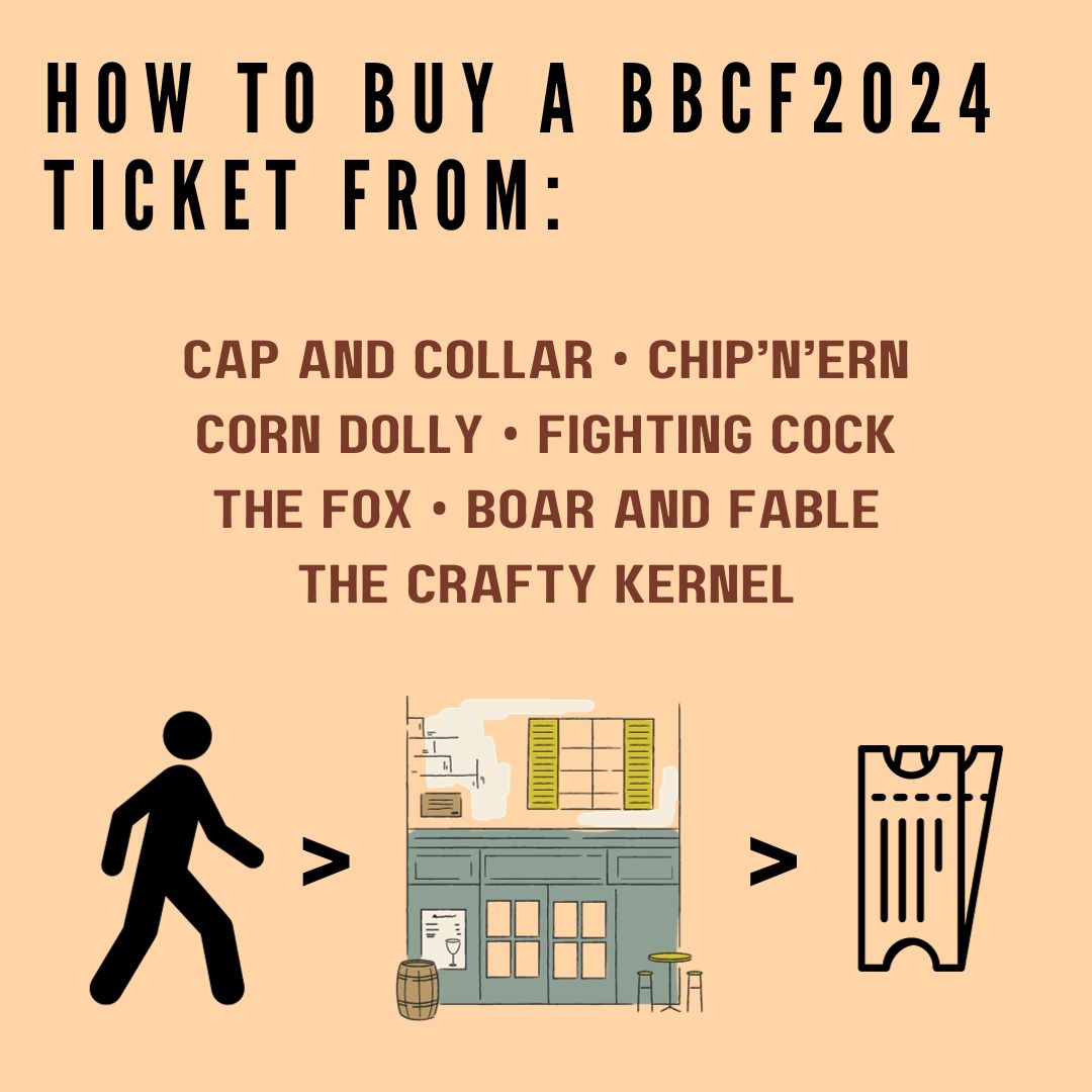 PSA on ticket purchasing. January/Dryanuary/Tryanuary, however you're spending the first month of the year, we don't mind. Just know that if the mood takes you, tickets can be purchased from these wonderful pubs (while stocks last) #BBCF2024