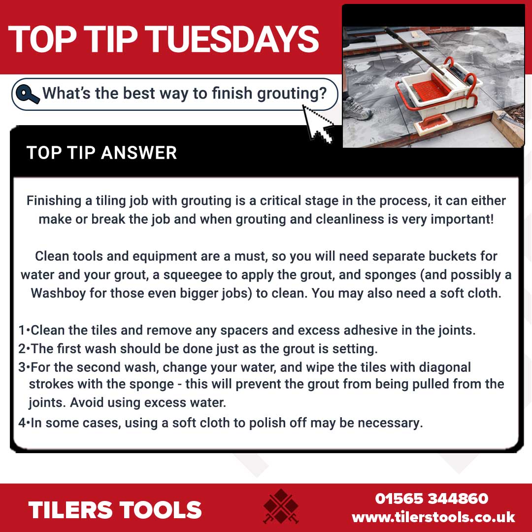 tilers_tools's tweet image. What&apos;s the best way to finish grouting??

 #TopTipTuesday #toptiptuesday #tilerscommunity #tiling #tilerslife #tiles #tilerspride #tilingtools #tools #tilerstools #tilersuk #landscaperslife #landscapersuk #landscapers  #grouting #groutingtile #groutingtime #groutingtiles