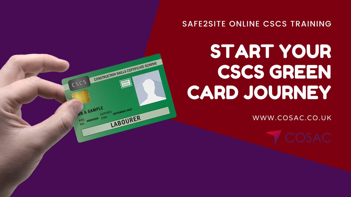 Cosac_Safe2Site's tweet photo. Secure Your #CSCSGreenCard easily with our hassle-free Level 1 #HealthandSafety training. Purchase the course, get your login credentials via email, access the training, ace the test, and receive your #certificate within 24 hours. #SafetyFirst #CSCSTraining #CSCS #CITB https://t.co/7Nz1SRzwzk