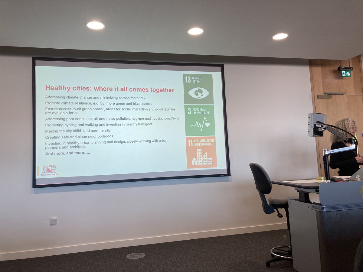 EPRG_Surrey's tweet photo. First keynote from @miriamweber on the @WHO_Europe Healthy Cities network. “Healthy cities are about redesigning cities for people, not cars” #eprgsoundscapes https://t.co/ggPbEnrDVA