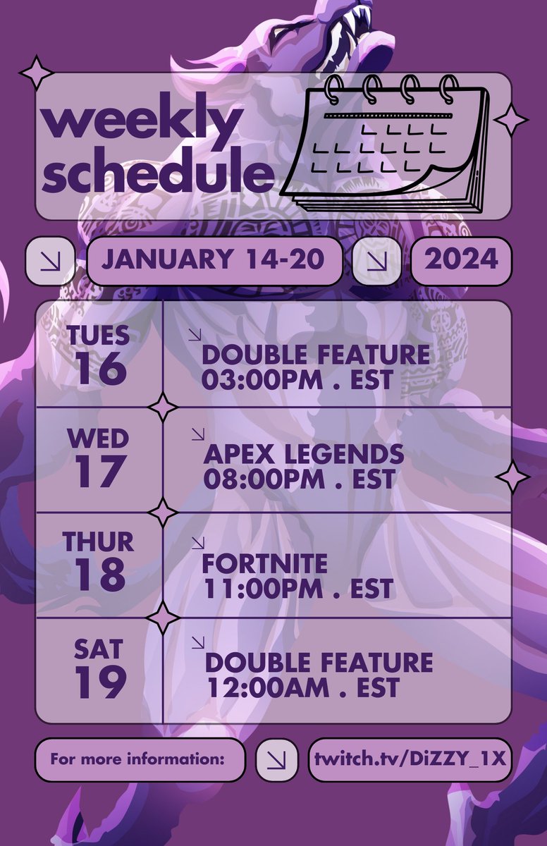 DiZZY1X's tweet image. #CSULiveAlert ---&amp;gt; Here is your class schedule for the week!

The BRs Featured This Week Is @FortniteGame &amp;amp; @PlayApex, "MIGHT" swing in some NEW Games, we shall see. YT Reaction Day will be featured on a double feature day. 

See You All Soon, twitch.tv/dizzy_1x