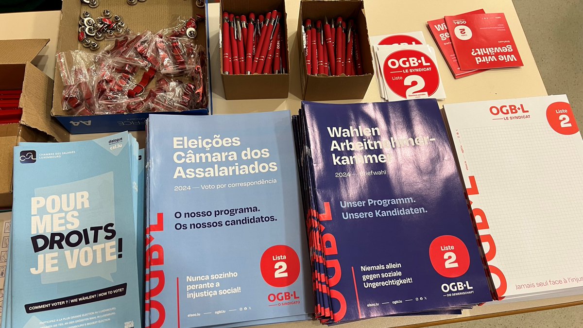 OGBL_Luxembourg's tweet photo. L’OGBL tient ce matin une conférence de presse à l'occasion du lancement de sa campagne dans le cadre des élections sociales du 12 mars 2024, en présence d'un certain nombre de candidats OGBL aux élections de la Chambre des salariés. 

▶️ Plus d'infos: https://t.co/ruQ07f8ON3 https://t.co/YPm6QF3SYp