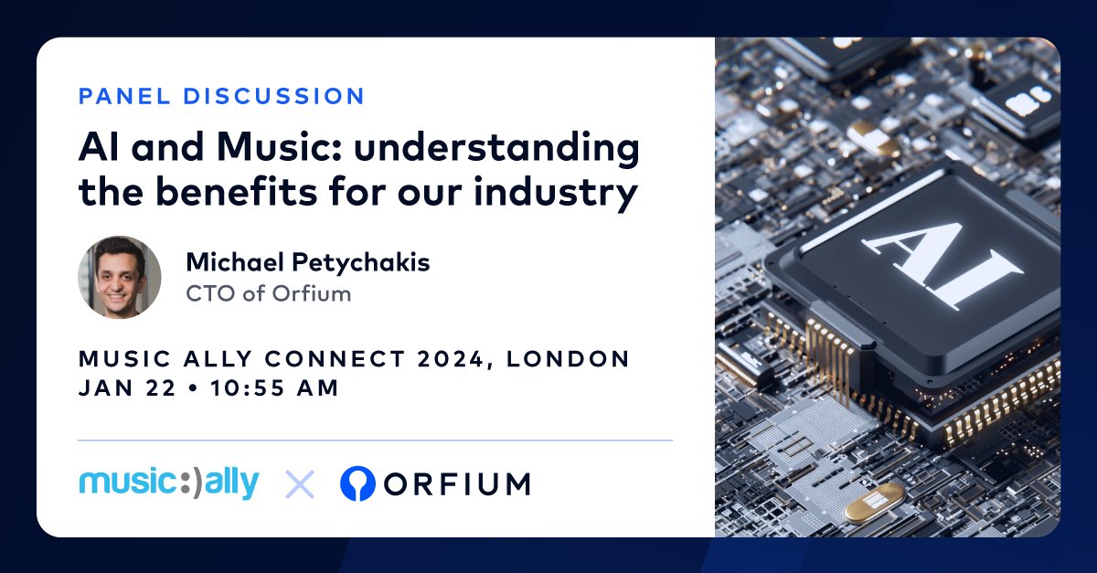🚀 Proud to sponsor the 'AI and Music' track at @MusicAlly Connect! 🎶 Join CTO @mpetyx, @Lydia_Gregory, Irfaan Premji, Nicholas Minicucci and Virginie Berger for a captivating discussion on AI's impact in the music industry at 10:55 am. Message us if you're attending! #AIinMusic