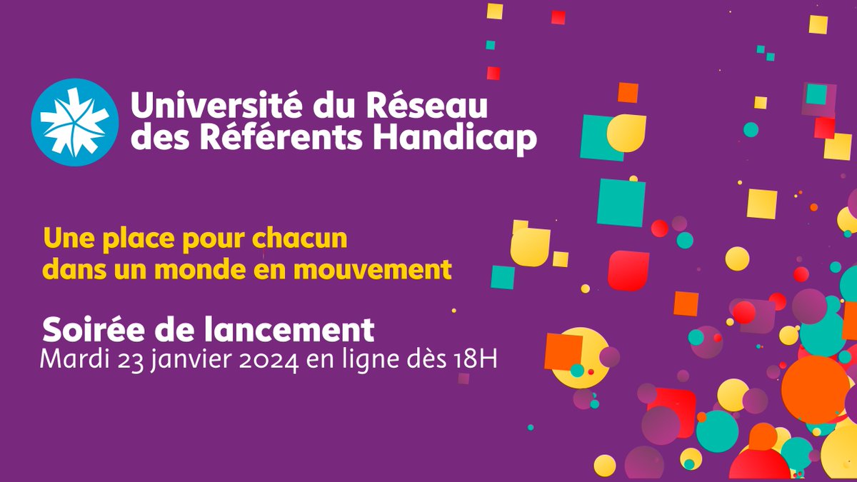Participez à la présentation du programme et des intervenants de la 5e édition de l’#URRH en direct sur notre chaîne Youtube le mardi 23 janvier de 18h à 19h. 🗓️
Pour vous inscrire : eventbrite.fr/e/billets-avan… #ReferentHandicap