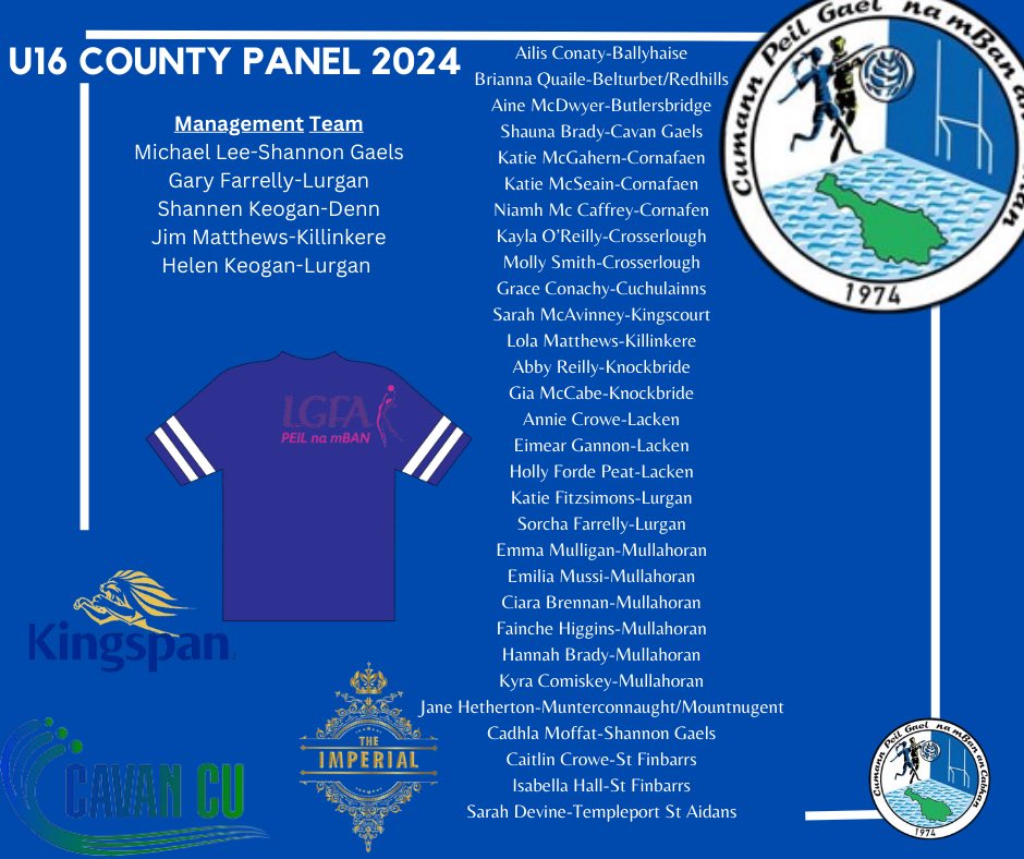 CavanLGFA's tweet photo. Introducing our U16 County Panel for 2024. 💙🤍

We would like to thank every player that attended trials over the last number of weeks. The standard has been fantastic this year. 

Congratulations to the girls below on making the U16 County panel. 

The very best of luck you all https://t.co/Yt4ubPc0gl