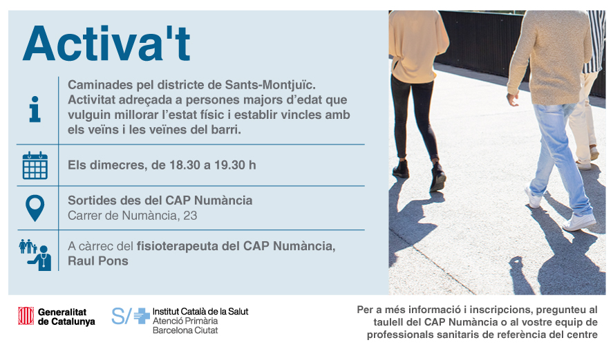 primariaicscat's tweet photo. 🚶♂️🚶♀️El #CAPNumància disposa de diferents activitats grupals per promoure l'activitat física i el moviment, al mateix temps que amplies els vincles amb la comunitat
- Passos saludables
- Activa't
- Recursa't, juntament amb #CAPRoger i #CAPSants
- Grups de fisioteràpia https://t.co/7mdPWBX7I1