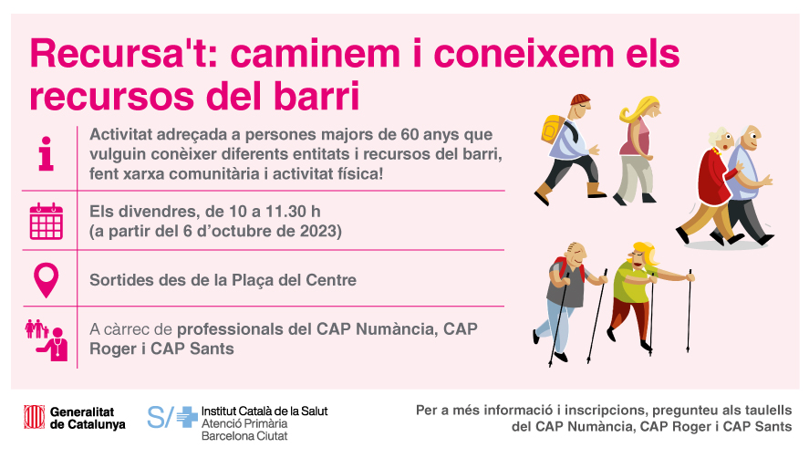 primariaicscat's tweet photo. 🚶♂️🚶♀️El #CAPNumància disposa de diferents activitats grupals per promoure l'activitat física i el moviment, al mateix temps que amplies els vincles amb la comunitat
- Passos saludables
- Activa't
- Recursa't, juntament amb #CAPRoger i #CAPSants
- Grups de fisioteràpia https://t.co/7mdPWBX7I1