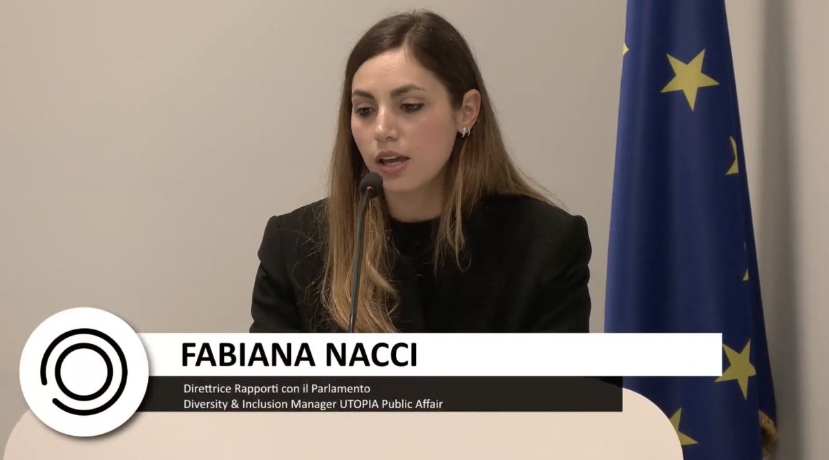 Utopia_lab's tweet photo. Il settore del #PublicAffairs in Italia è ad un buon livello nell’adozione di misure per il superamento del #GenderGap: ne ha parlato @FabianaNacci, Direttore Rapporti con il Parlamento e Diversity &amp; Inclusion Manager di #UTOPIA durante l’evento organizzato da #AITRA https://t.co/WISuNTwL3P